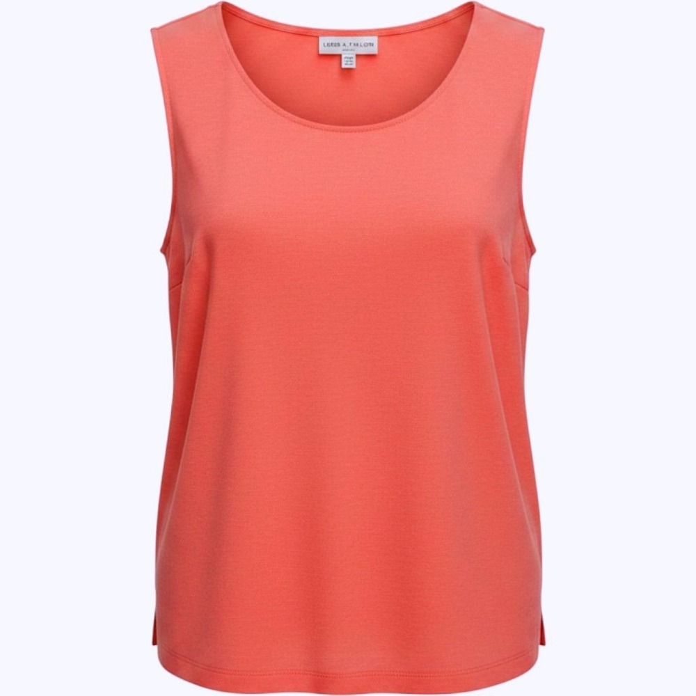Lord & Taylor Women Chic Coral Pink 100% Silk Sleeveless Shell Minimalist Top 16